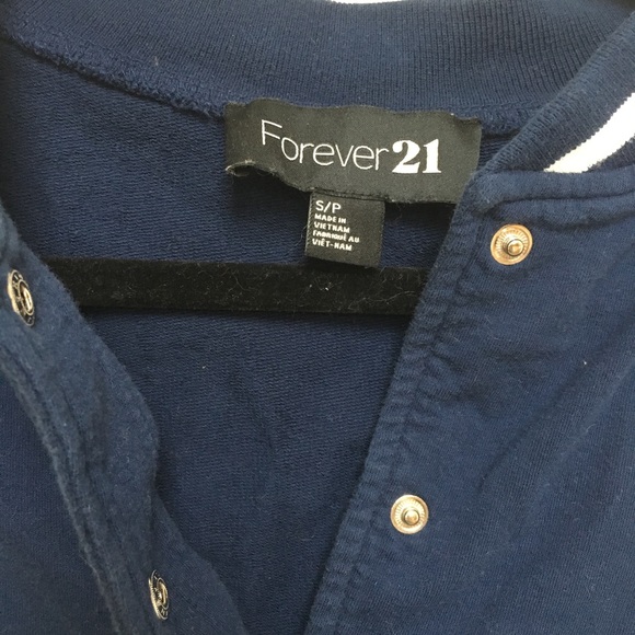 Blue & white Varsity jacket "M" forever 21 small - Picture 4 of 4